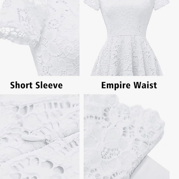 Women's Lace Cocktail Dress Hi-Lo Off Shoulder Swing Formal Party Dress - Picture 5 of 16